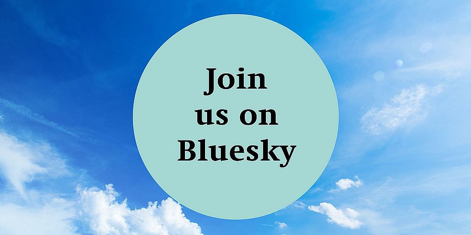 "Join us on Bluesky", Stock Photo