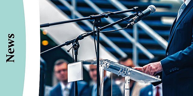 Stock Image: Politican at a speech